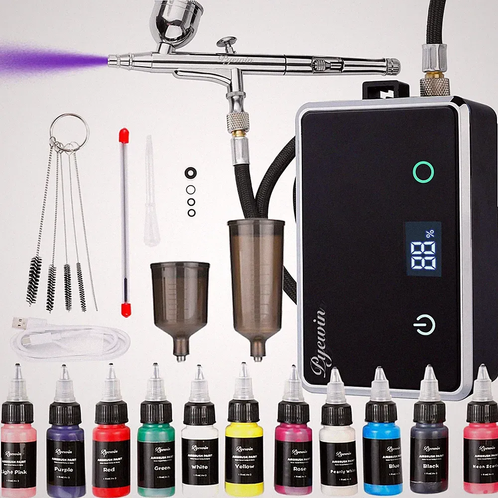 32PSI Cordless Airbrush Kit with Compressor - Portable Handheld Air Brush wit...