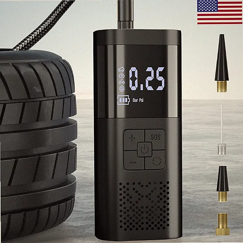 Cordless Air Compressor Digital Display Tire Inflator Electric Air Pump & LED