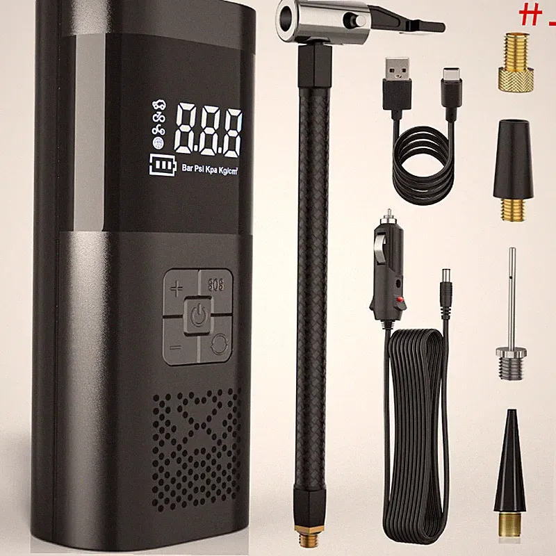 Electric Wireless Portable Air Compressor Pump Bike Car Tire Inflator w/ Battery