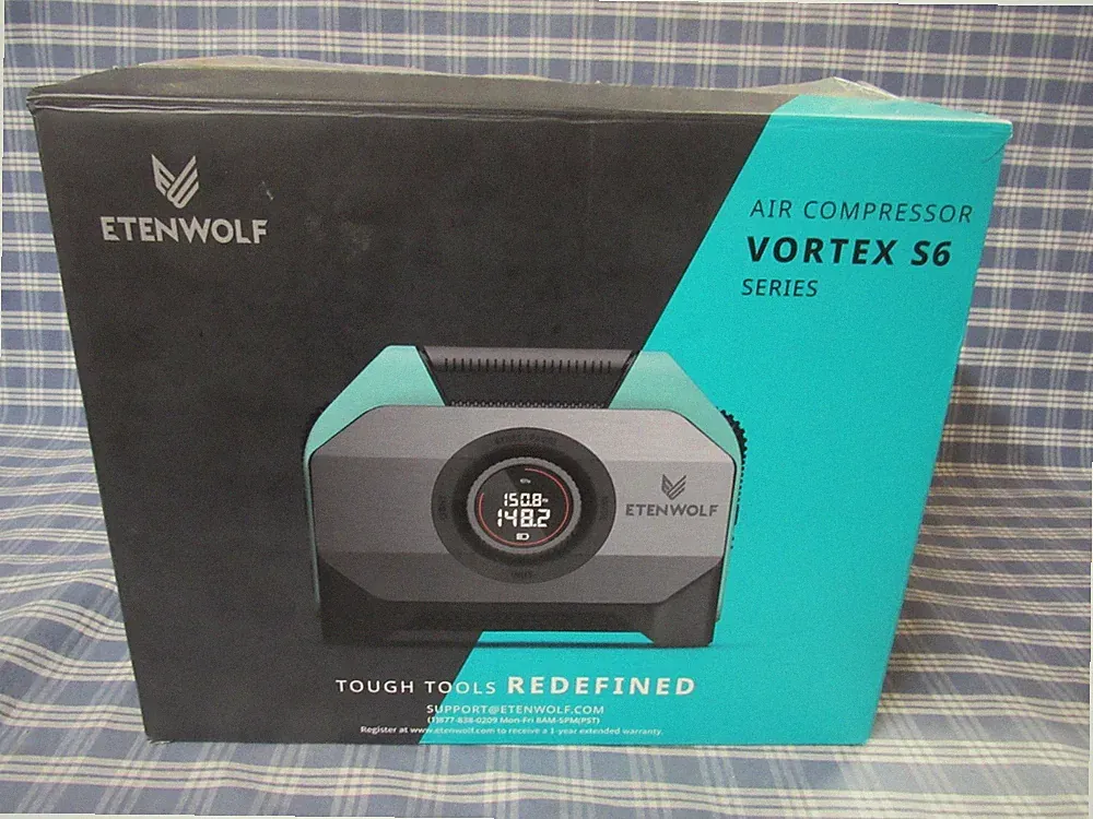 ETENWOLF VORTEX S6 Tire Inflator Air Compressor (Open Box) FAST FREE SHIPPING.