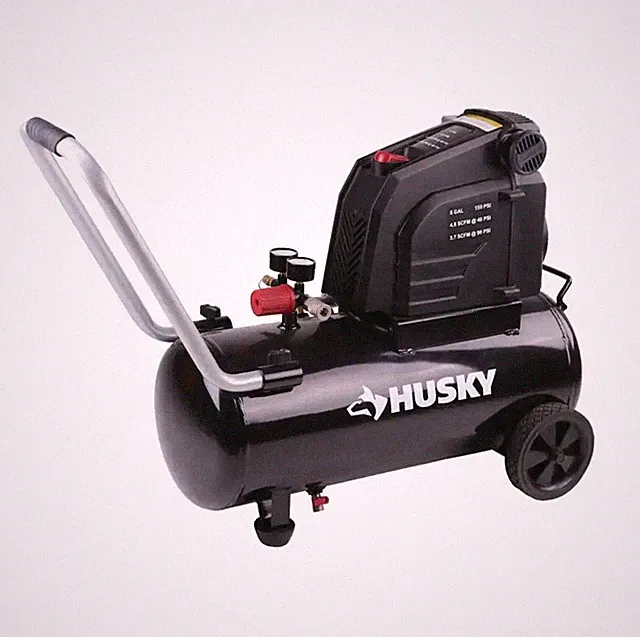 Husky Hotdog Air Compressor 8 Gal. 150 PSI 1.8 HP Compact + Quiet Oil-Free Pump