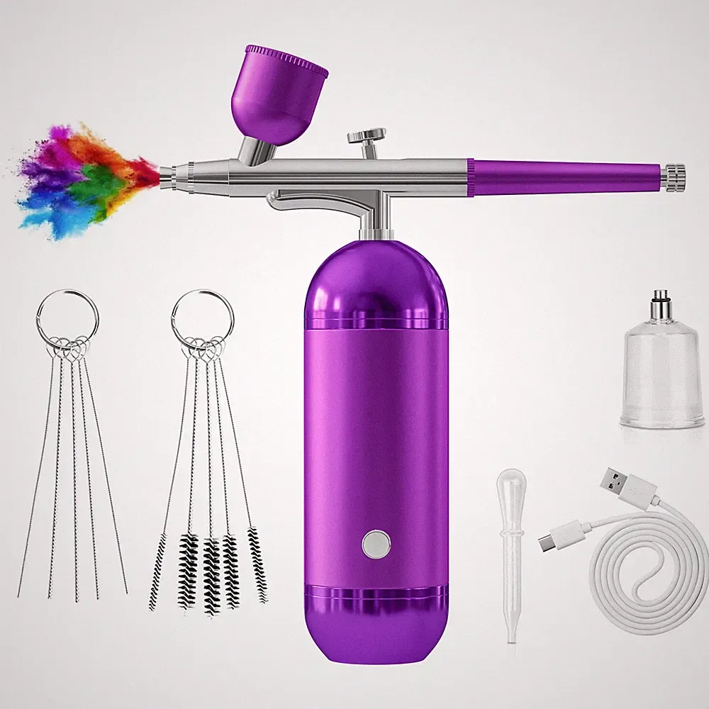 Portable Air Compressor Kit Airbrush Paint Spray Gun Nail Art Tattoo Airbrush