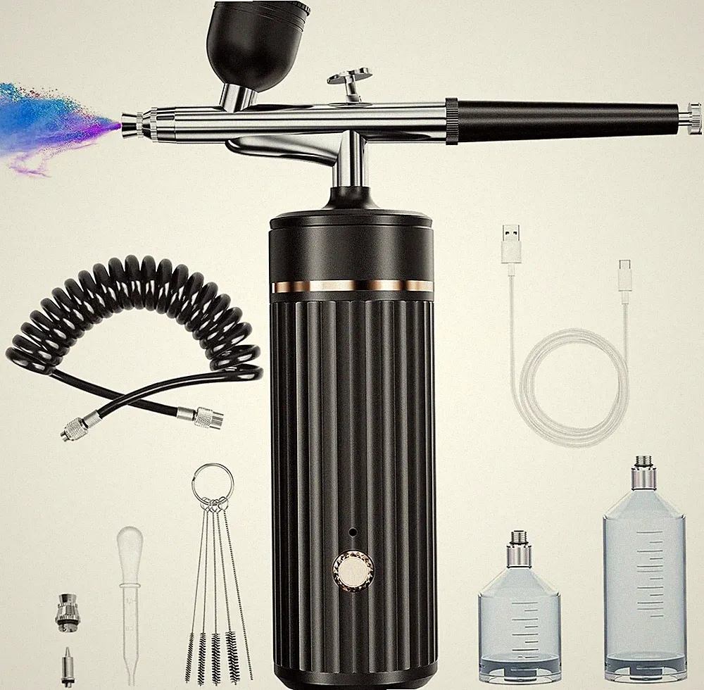 Rechargeable Cordless Airbrush-Kit Compressor with Hose for Painting Nail Art